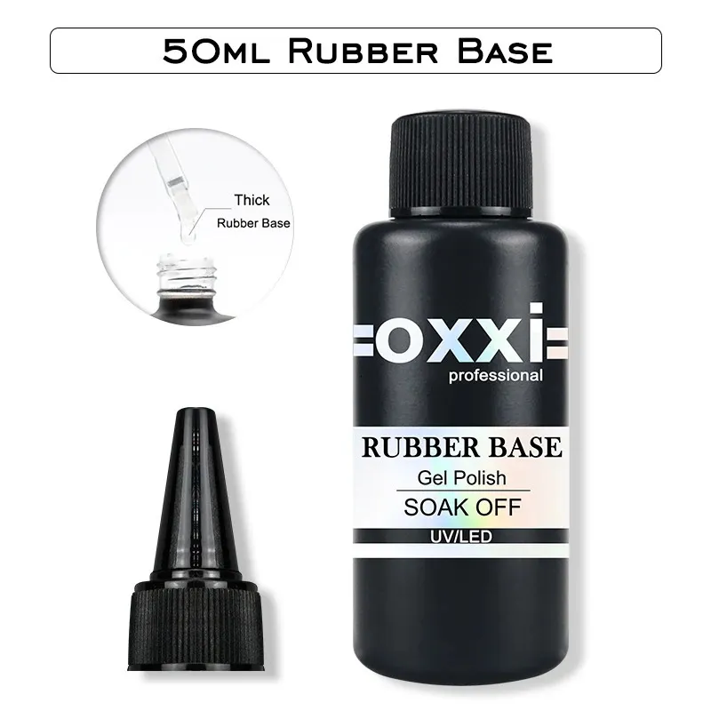 OXXI Thick Rubber Base and No Wipe Top Gel Nail Polish Latest 50ml Nail Art Top Coat y Base Coat Gellac Semipermanent uv Varnish 240108