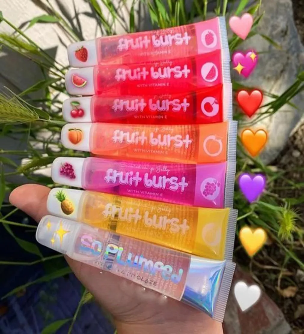 Масло для губ Fruit Burst, ароматный блеск для губ, блеск для губ, желе, блеск для больших губ, увлажняющий крем, блестящее минеральное масло с витамином Е4069457