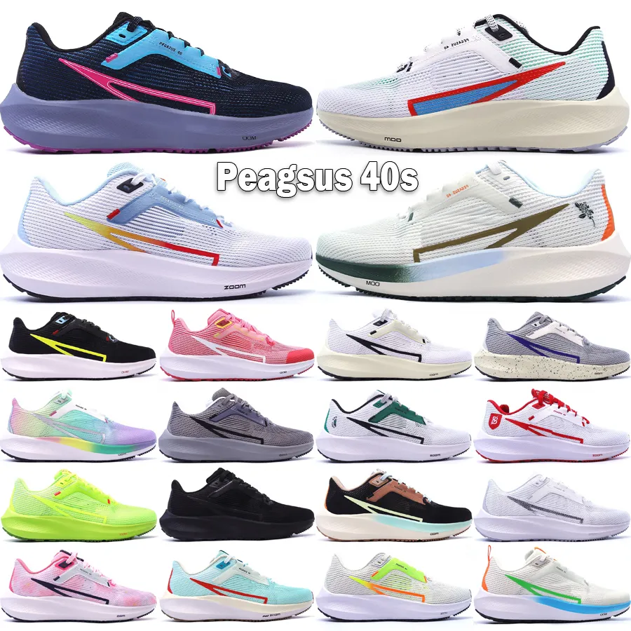 Pegasus 40 Premum Men Women Running Shoes 40s Quadruple Designer White Metallic Silver Coconut Milk Lime USA Volt Outdoor Sports Sneakers Size 36-45