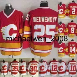 Weng 30 Mike Vernon 14 Theoren Fleury 2 Al Macinnis 12 Iginla 9 Lanny McDonald 10 Gary Roberts 25 Joe Nieuwendyk Hockey Jersey