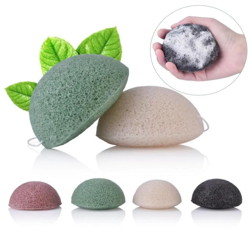 4 stuks Exfoliator Reinigen Konjac Spons Natuurlijke Konjac Konnyaku Bladerdeeg Gezicht Wassen Spons Esponja Maquiagem Makeup7359198