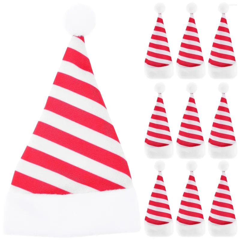 Kitchen Storage 10pcs Mini Santa Hat Cup Bottle Cover Christmas Hats Silverware Holders Xmas Cutlery Holder