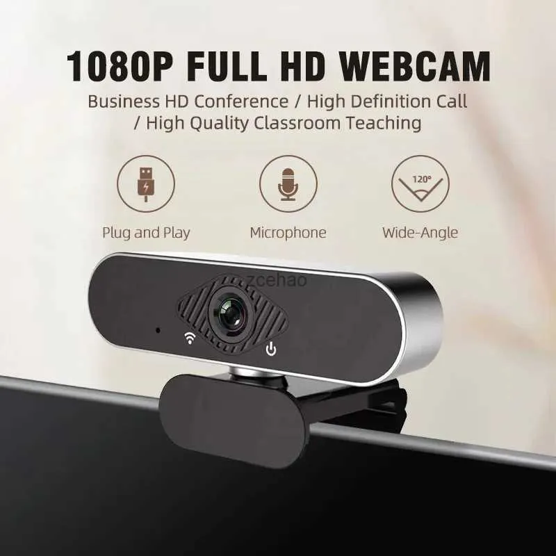 Webcams Q20 1080P Full HD Webcam USB-stekker 120 graden brede kijkhoek Webcam met ingebouwde microfoon voor pc Mac Laptop DesktopL240105