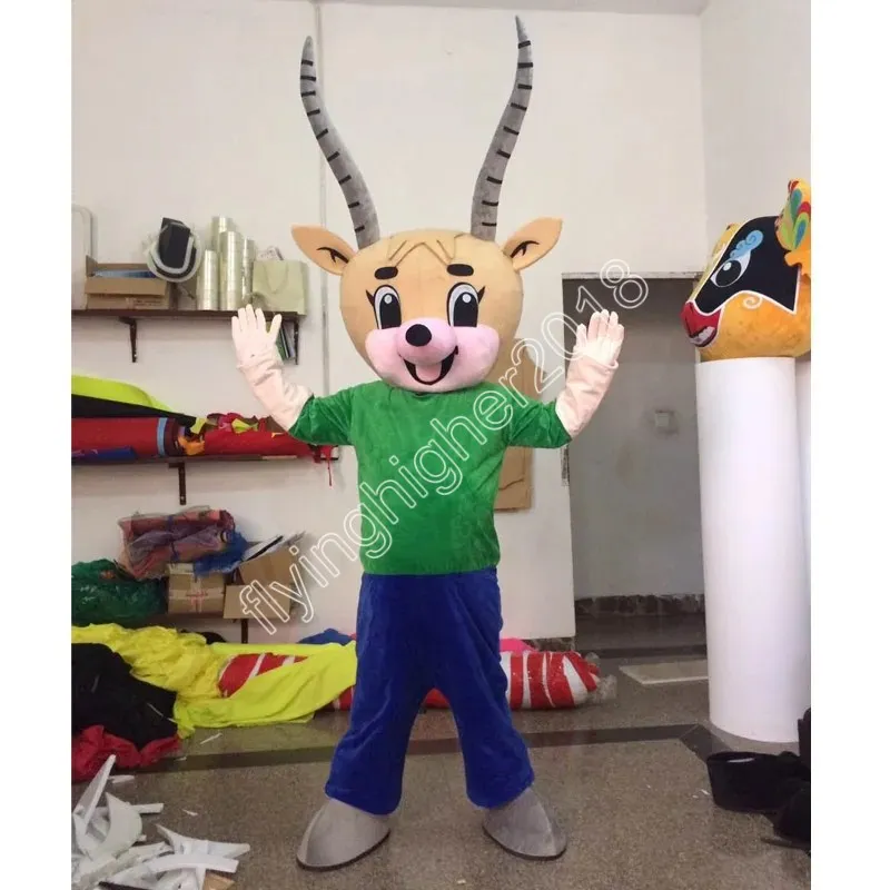 Costume de mascotte d'antilope d'Halloween unisexe personnage de thème d'anime de dessin animé Carnaval Hommes Femmes Robe de Noël Fantaisie Performance Robe de Fête