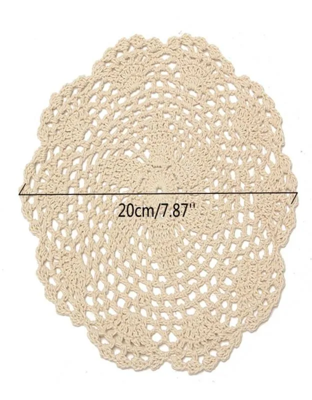 Ensemble de 12 tapis ronds en coton Vintage, napperons en dentelle crochetés à la main, sous-verres à fleurs, Lot de Table de ménage, artisanat décoratif, accès 3329784