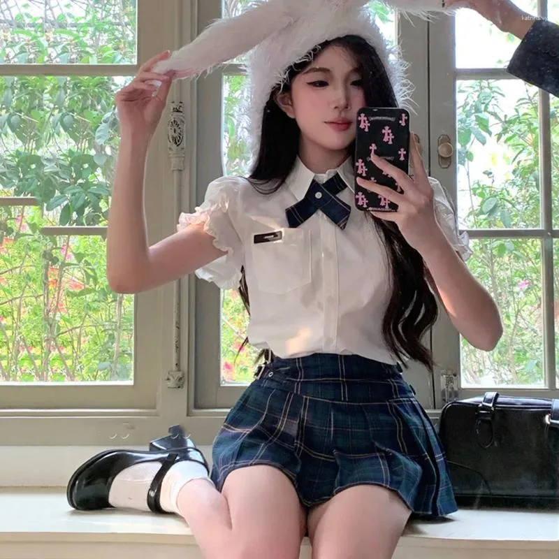 DHgate.com:Womens 2-Piece Plaid Pleated Mini Skirt Set