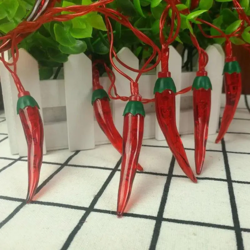 Cordas Indoor Chili Pepper String Lights Luz LED Festiva Operada por Bateria com Diferentes Modos para o Ano