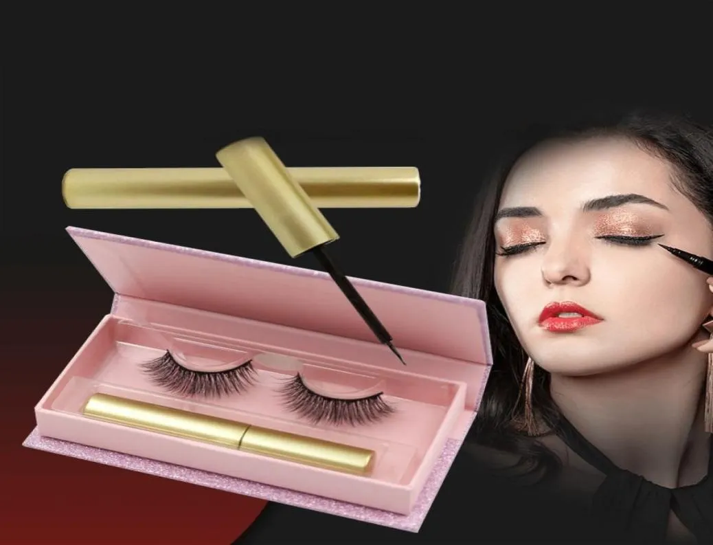 Manyetik Sıvı Eyeliner 5 Manyetik Yanlış Kirpikler Set Hızlı kurutma Giymesi Kolay Uzun Giyerler3351395