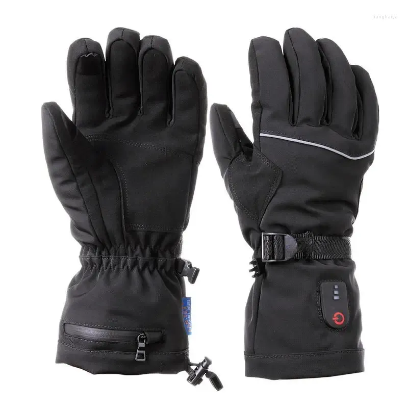 Guantes deportivos con calefacción para ciclismo, ajustables, 3 niveles de calefacción, eléctricos, recargables, pantalla táctil suave para senderismo y esquí