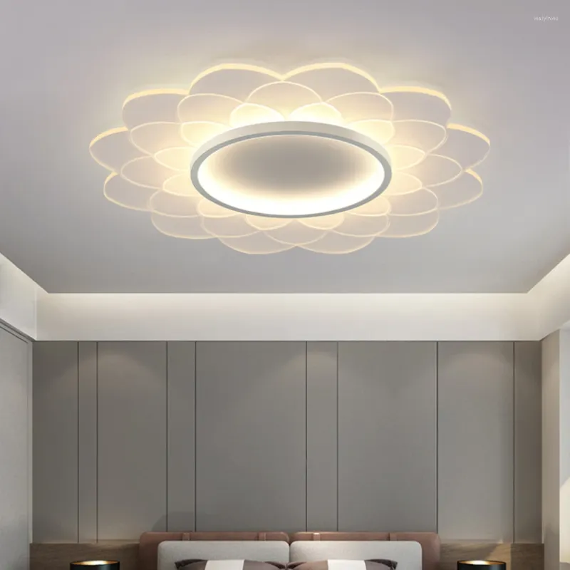 Tavan ışıkları yatak odası lambası rahat ve romantik çiçek basit modern usta oda