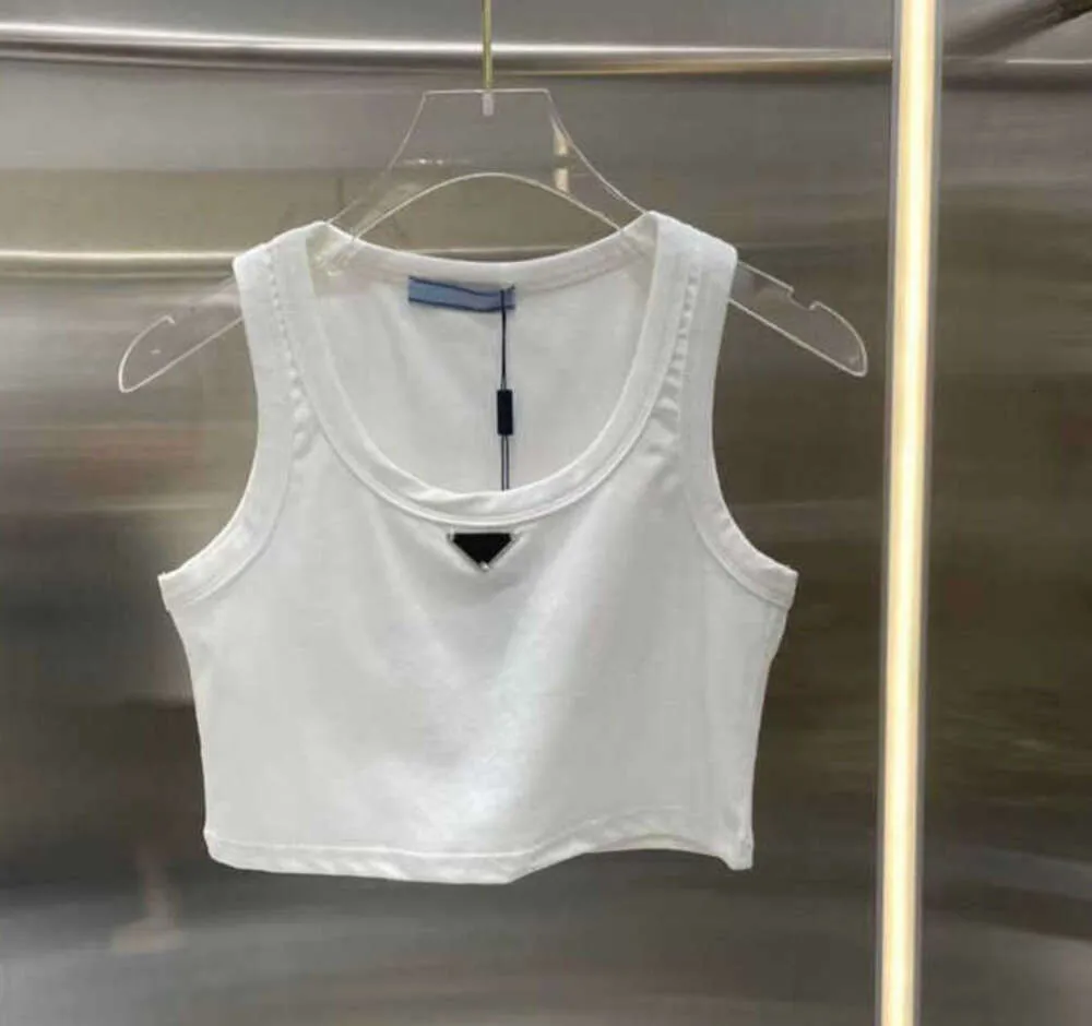 Camiseta de las mujeres ropa de diseñador camisas mujer top para mujer camiseta de gran tamaño camisetas tela de algodón letra moda bajo la cintura sin mangas estilete corto 521