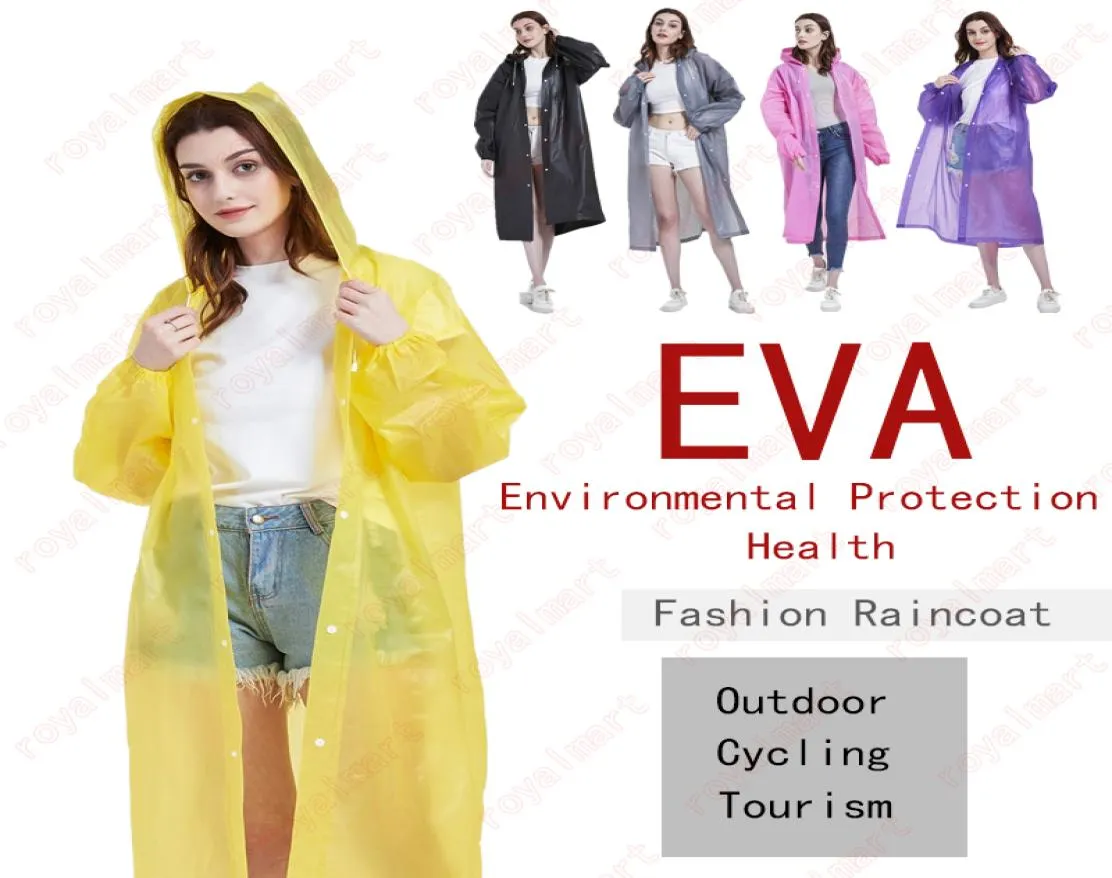 Eva capa de chuva não descartável adulto moda transparente poncho turismo ao ar livre engrossar designs slicker capas de chuva reutilizáveis dhl 3462573