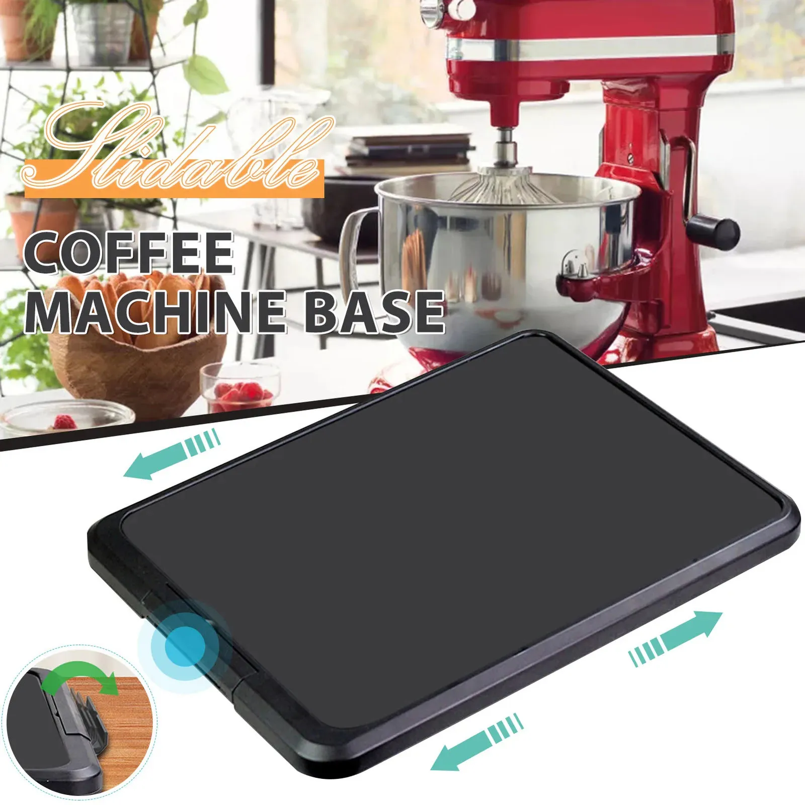 Sliding Coffee Maker Tray Mat Blender Toaster Kitchen Appliances Countertop Storage Moving Slider Machine Accessories Pad 240109