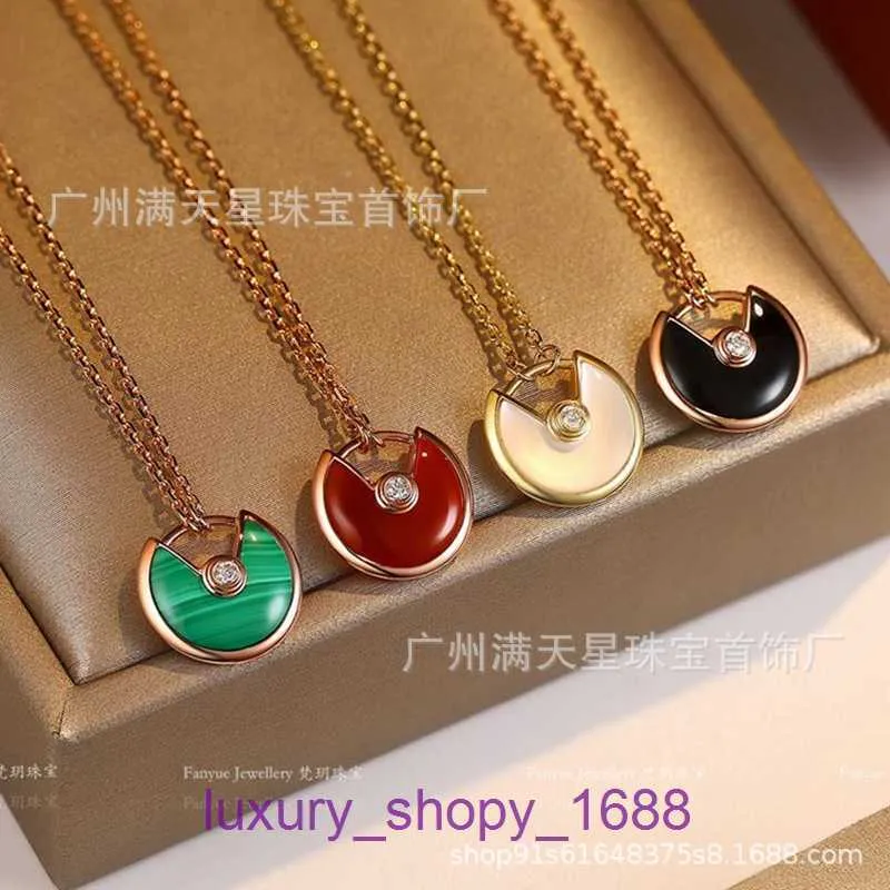 Car tires's necklace heart necklaces jewelry pendants Amulet Necklace 18K Rose Gold White Fritillaria Agate Pendant shaped With Original Box