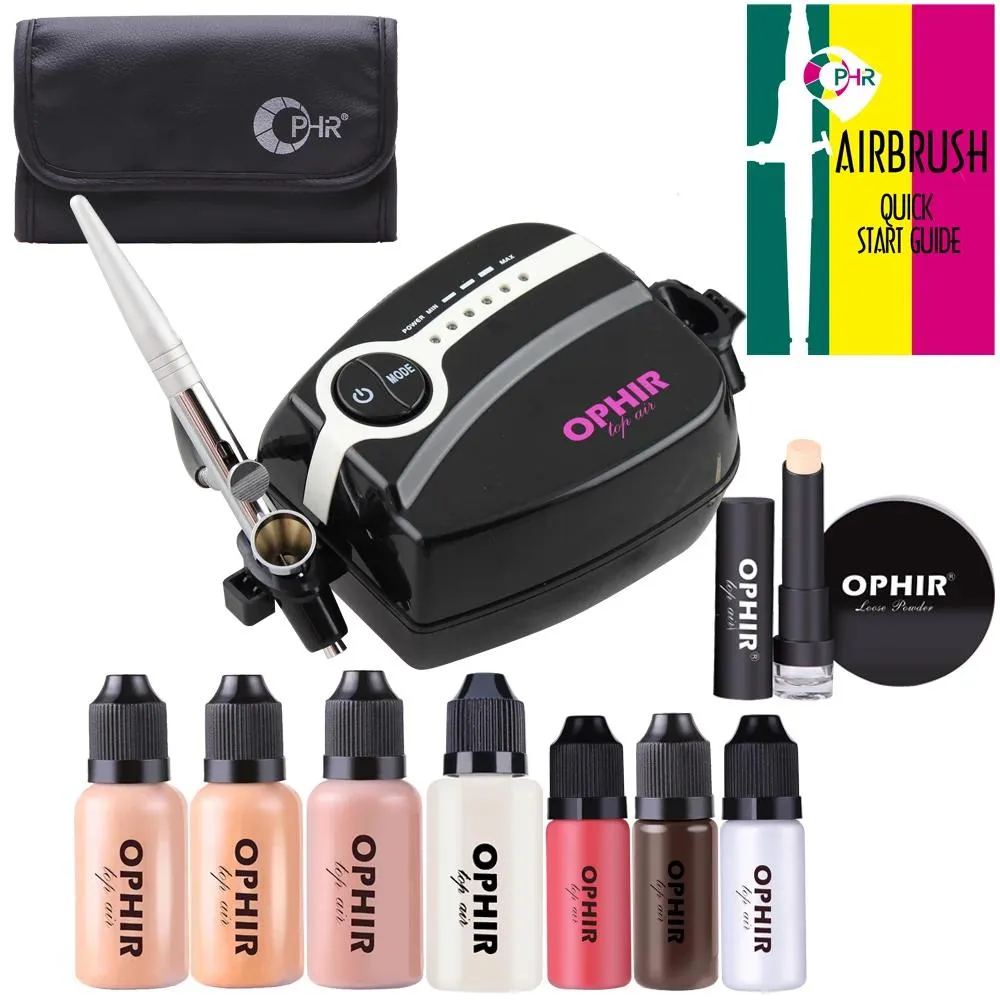 Borstar Ophir Airbrush Makeup Set med Foundation Blush Eyeshadow Loose Powder Concealer Pen Makeup Tool Airbrush för Makeup Op005B