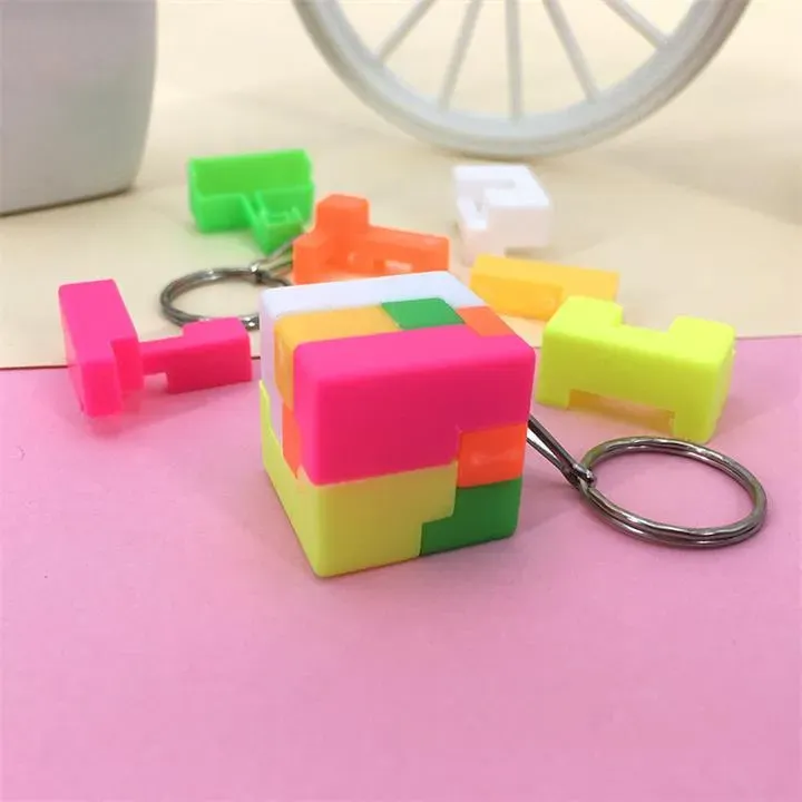 Kids 3D Puzzle Toys Creative Cube Rainbow Football Square Key Chain Colorful Educational Learning Toys For Children Gift