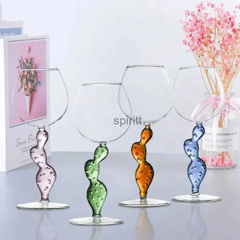 Wine Glasses Italian Famous Design Crystal Cactus Glass Handmade Red Wine Tumbler Wedding Gifts Champagne Cocktail Bordeaux Cup Wholesale YQ240109