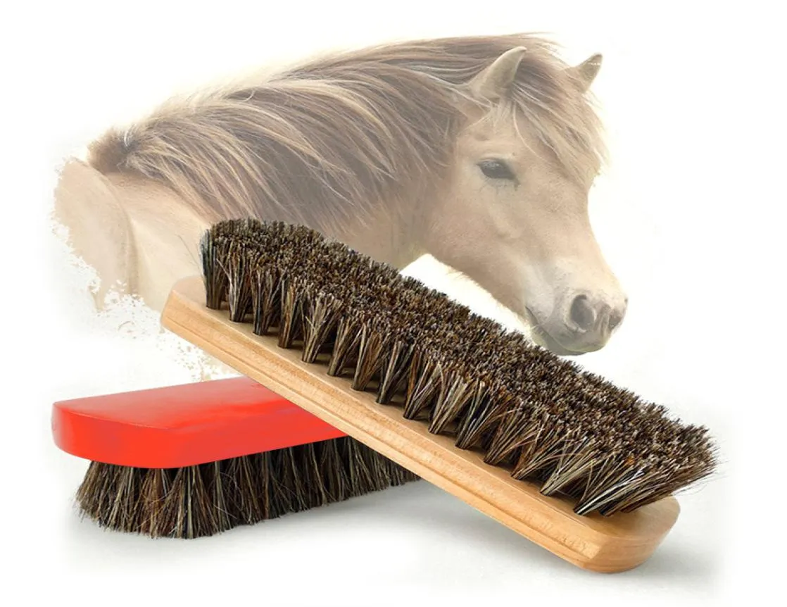 100 Cepillo para zapatos de crin de caballo Polaco de cuero natural Pelo de caballo real Herramienta de pulido suave Cepillo de limpieza para gamuza Nubuck Bo6463457