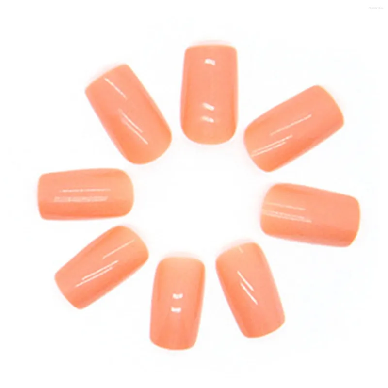 False Nails Solid Orange Whiten Manicure With Harmless And Smooth Edge For Women Girl Nail Salon