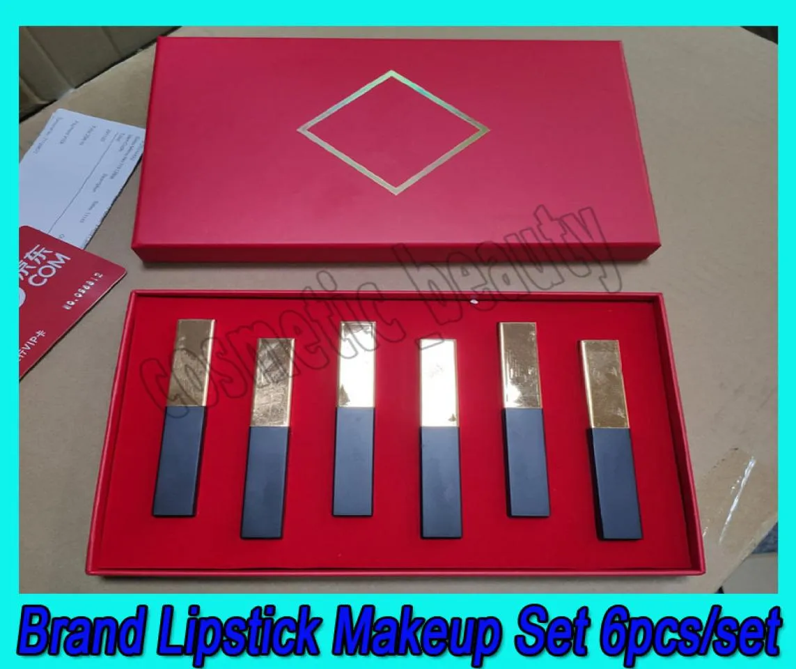 Set de maquillaje de marca 6 piezas set de lápiz labial mate clásico regalos de Navidad set 6 en 1 dhl rápido 9810336