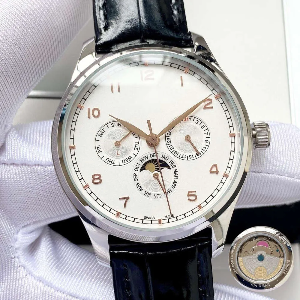 Drogie Menwatch IWC zegarek męskie Mark Osiemnaście zegarków Wysokiej jakości Auto Mechanical Uhren Super Luminous Data Watchmen skórzany pasek Montre Pilot Luxe Q6c6
