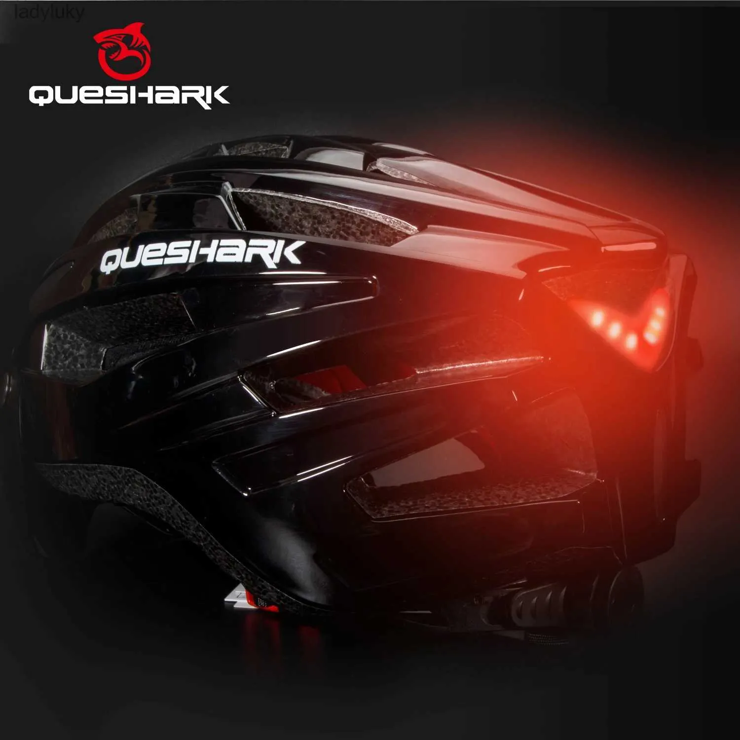 Casques de cyclisme QUESHARK hommes femmes casque de cyclisme ultraléger Led feu arrière vtt vélo de route vélo moto équitation amovible grande taille lentille QE120L240109