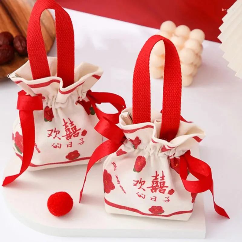 Present Wrap DrawString Bag Portable Wedding Candy Bags smycken Förpackning Jul födelsedagsfest kakor små gåvor dukduk