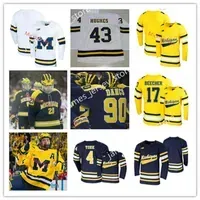 NCa01 Xflsp College Custom Michigan Wolverines Stitched Hockey Jersey 1 Erik Portillo 6 Jack Summers 7 Nick Blankenburg (A) 9 Eric Ciccolini 10 Matty