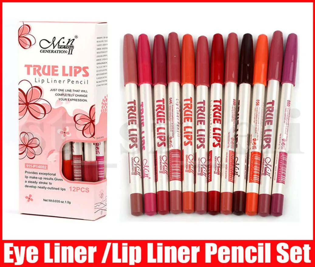 Menow 12 Colours مثير العيون عصا الشفاه متعددة الوظائف Lipliner Lip Lip Lip Pencil Matte Nude Lipsliner Pen Set Beauty Makeup Tool9711398
