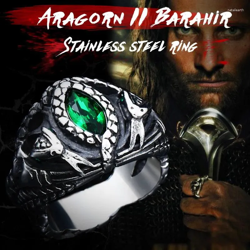 Cluster Rings Beier High Quality Aragorn II Barahir Snake rostfritt stål män ring smycken BR8-599