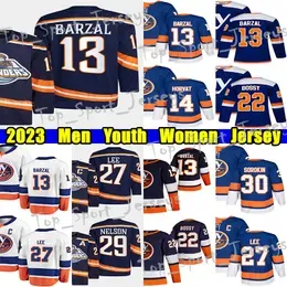 Top #13 Mathew Barzal Reverse Retro hockey jersey #27 Anders Lee #14 Bo Horvat Noah Dobson Mike Bossy Brock Nelson Alexander Romanov Casey Cizikas Ilya Sorokin