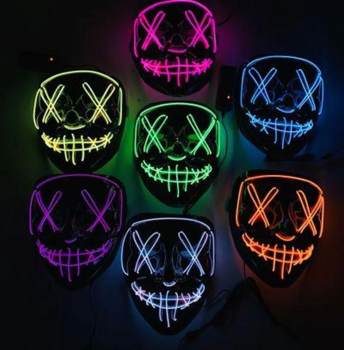 Halloween Mask Led Light Up Funny Masks The Purge Elections Year Great Festival Cosplay Costume Supplies Party Masks EEA4707815413