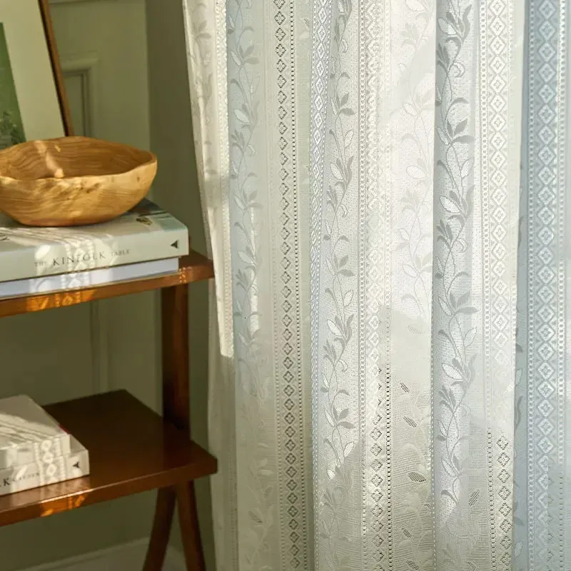 Американский пасторальный тюлевой занавес для гостиной, спальни, эркера, балкона, белая марлевая пряжа, прозрачная вуаль, шторы на заказ 240109
