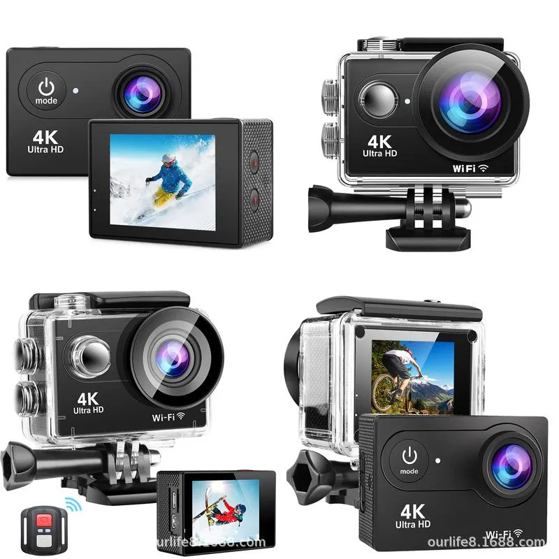 Digitalkameror HD Anti-Shake Camera Outdoor Cycling Sports WiFi Waterproof DV POGRAPHY VIDEO UPGRADE H9R Drop Delivery OTKR4