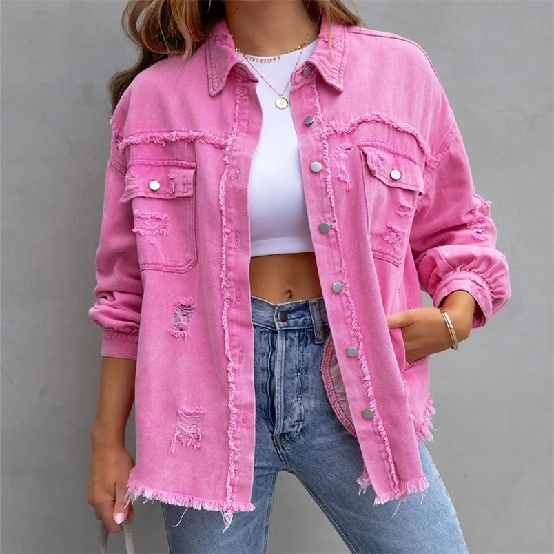 Denim Jacket For Women 2024 Mid Length Distressed Coat S XXL From Jia04 55.28 DHgate.Com