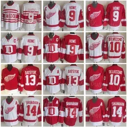 Throwback Retro Hockey 14 Brendan Shanahan Jersey 9 Gordie Howe 10 Alex Delvecchio 13 Pavel Datsyuk 75th Anniversary Vintage Classic Breathable