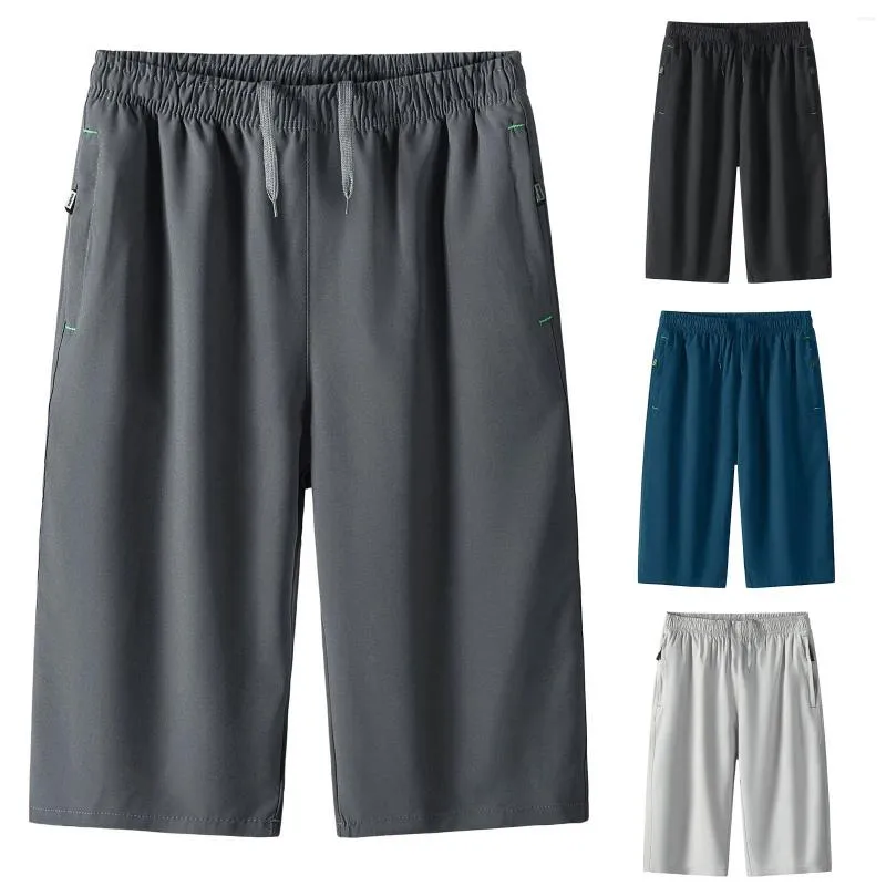 Calças masculinas moda sarja sólida tamanho grande multi-bolso solto shorts verão masculino carga casual retro clássico bolso macacão