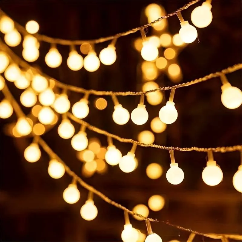 1pc 20 LED lucine stringa di luci a sfera, luci a batteria per fai da te festa di nozze camera da letto patio Natale, decorazione di stallo da campeggio all'aperto