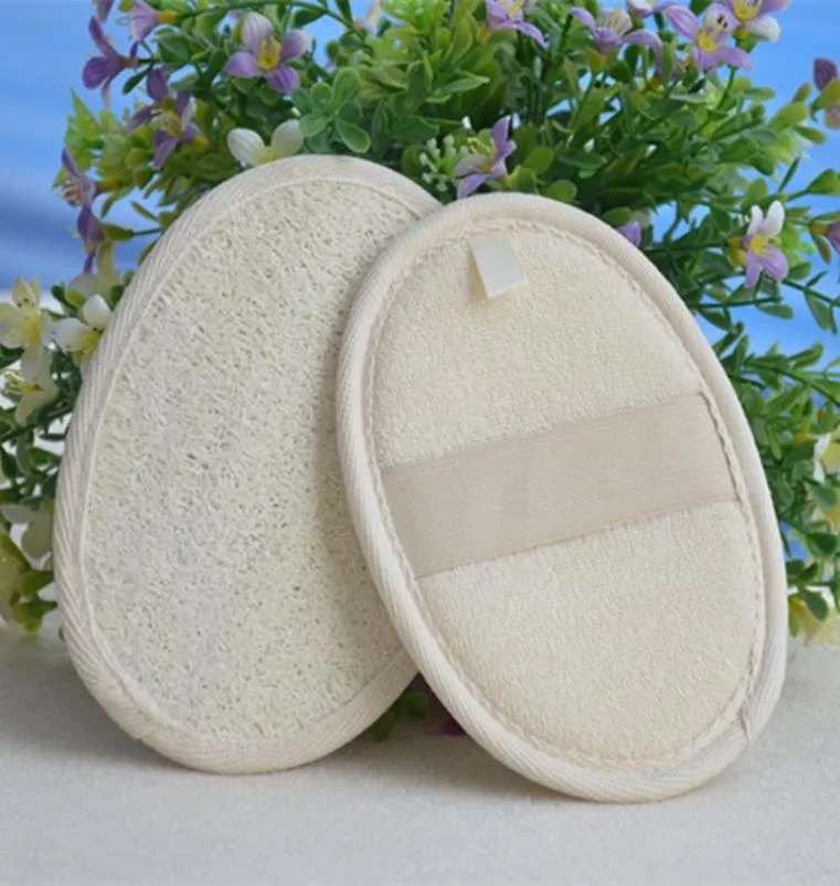 Mjuk exfolierande naturlig loofah svamp remmen badhandtag pad duschmassage skrubber borste hud kropp baddar spa tvätt accessori4163531