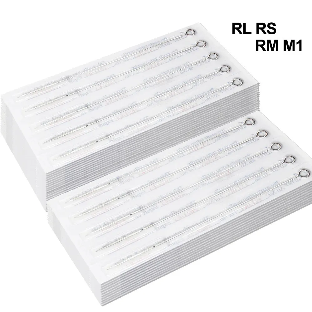 ROMLON Tattoo-Nadeln, 10 Stück, sterilisierte Einweg-Nadeln RL RS RM M1 für Tattoo-Maschine, Microblading, Permanent-Make-up-Versorgung 240108