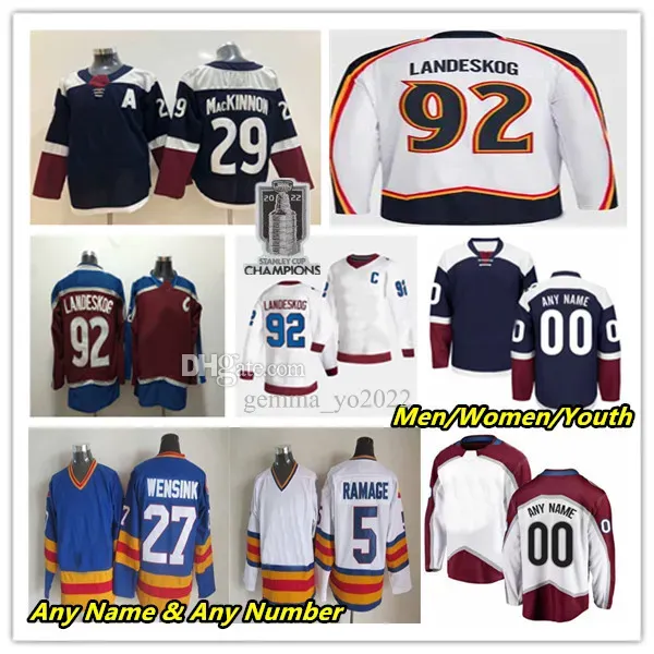 Cale Makar Colorado Retro Hockey Jerseys Gabriel Landeskog Nathan