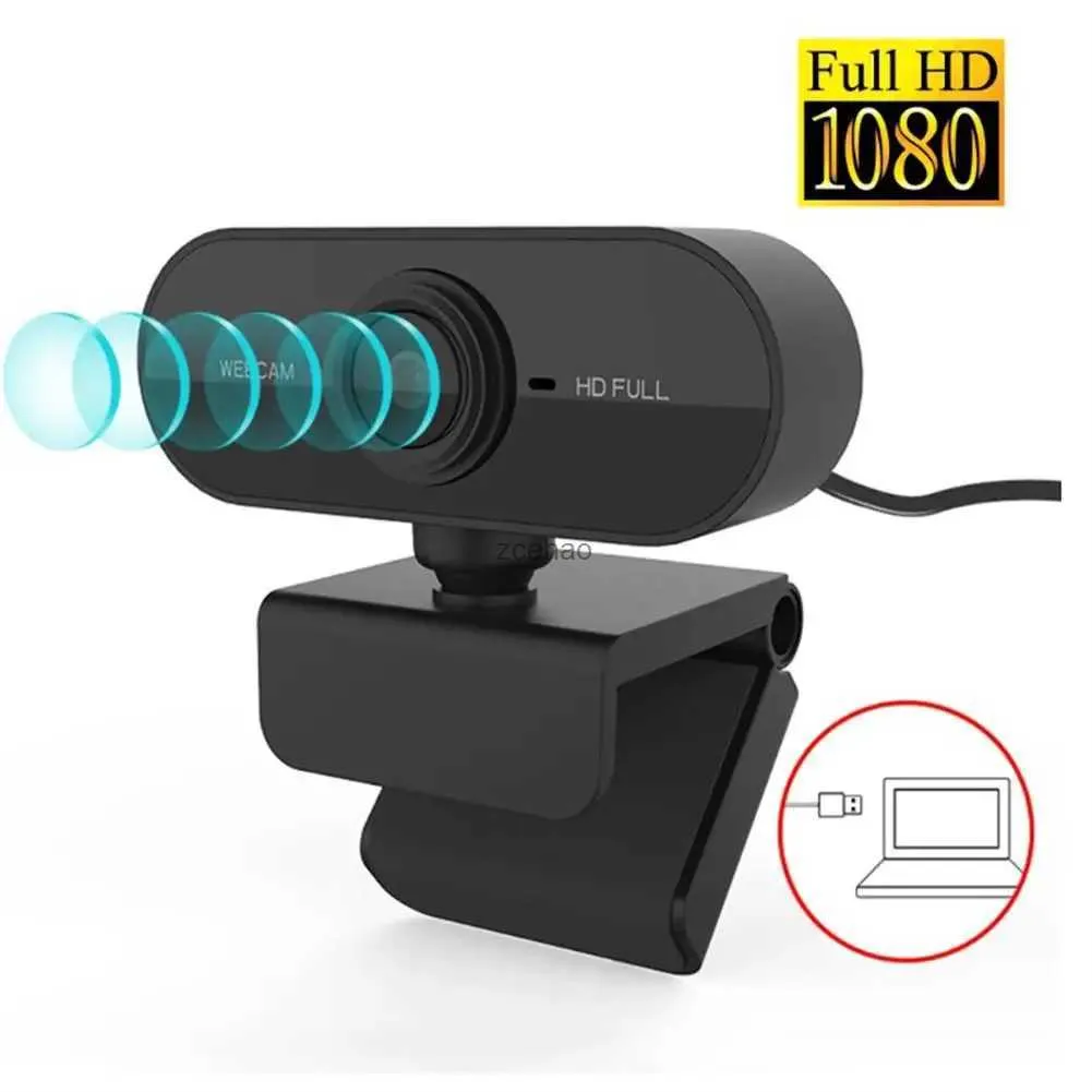 Webcams 1080p Full HD Webcam Microphone intégré Prise USB Web Cam Compatible pour ordinateur portable Mac Youtube Xbox Skype PC ComputerL240105