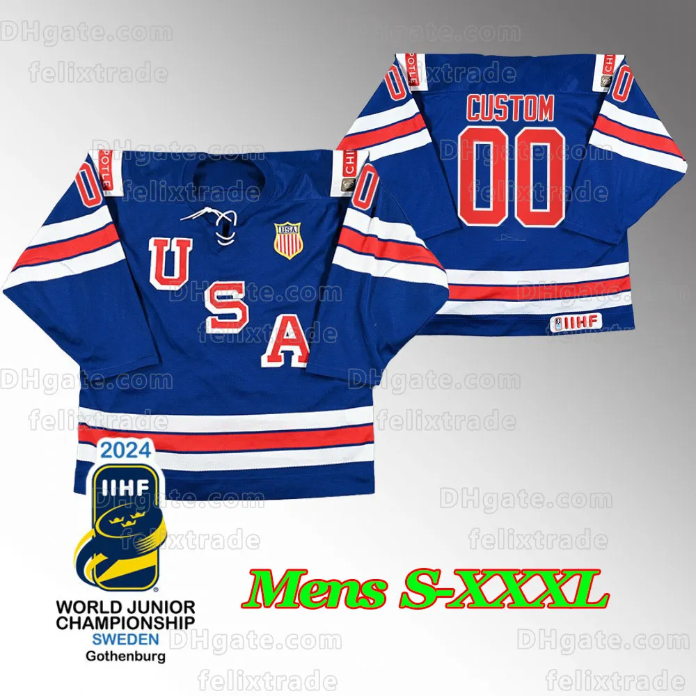 2024 IIHF World Junior Champions Team USA Jersey, White/Blue 2024 IIHF World Junior Champions Team USA Jersey, White/Blue