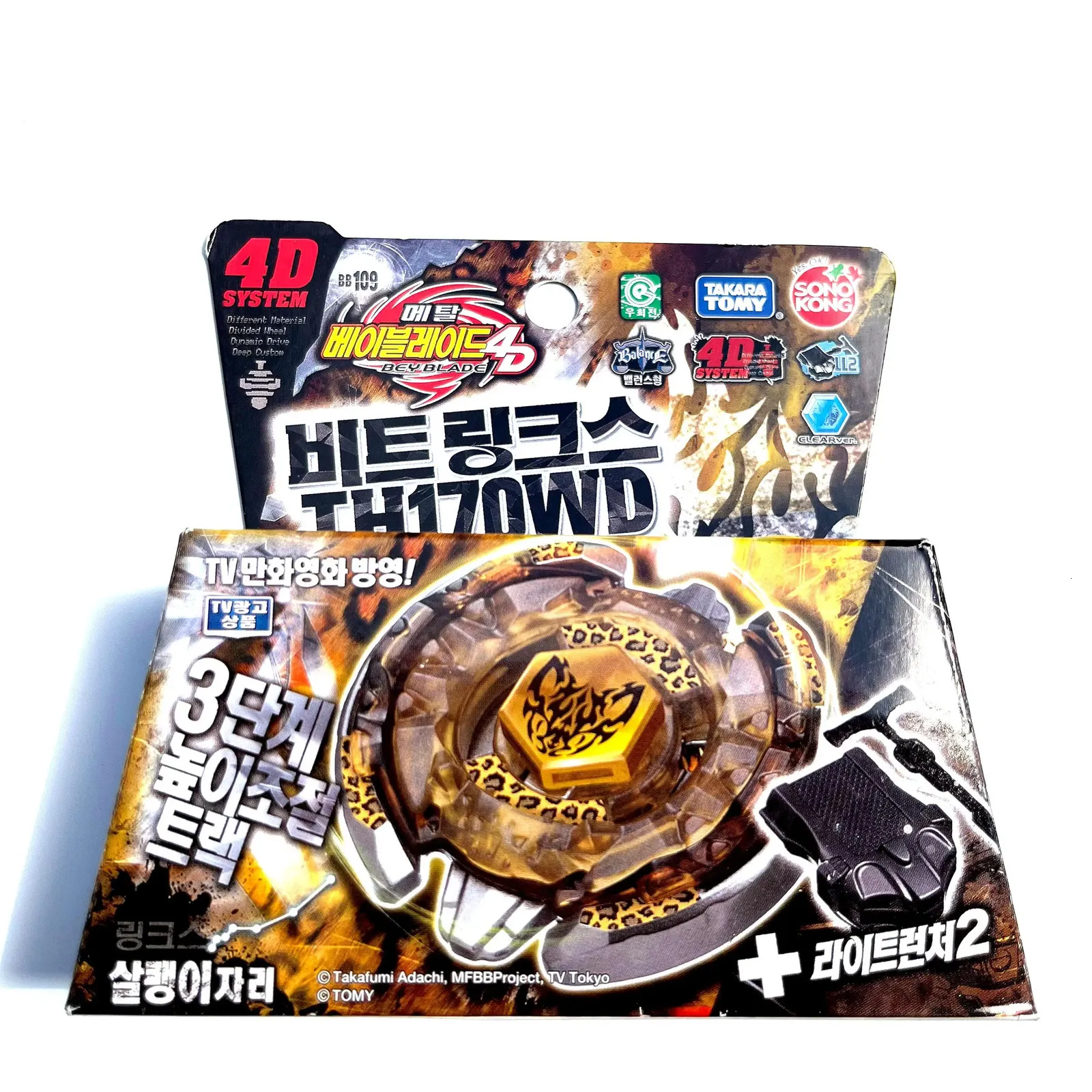 Tomy Beyblade Metal Battle Fusion Top BB109 BEAT LINK TH170WD 4D WITH Light Launcher 240108