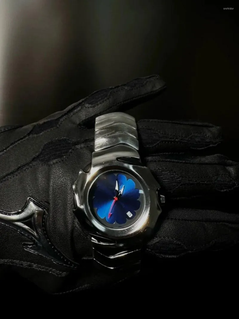 ساعة Wristwatches Men's Watch Y2K Fashion Trendy Brand Strap مع Advanced INS Niche Haneproof-End