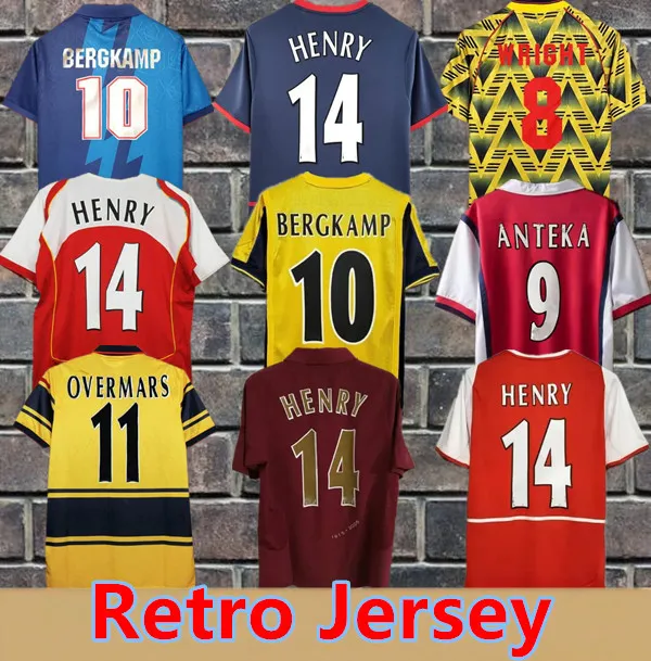 2002 2005 Henry Bergkamp Erkekler Retro Futbol Formaları 94 97 V. Persie Vieira Merson Adams Evde 3. Futbol Gömlek Kısa Uzun Kollu Üniformalar