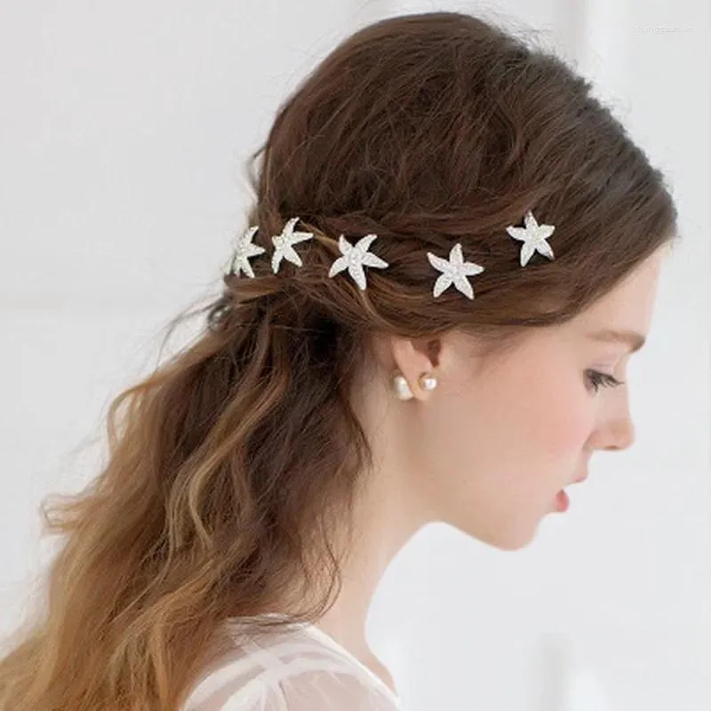 Pinces à cheveux en forme d'étoile de mer pour femme, mignonne et élégante, épingle de mariage, peigne pour fille, accessoires d'ornements, cadeaux pour filles