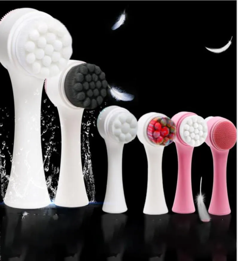 Whole Double Sides Silicone Facial Cleansing Brush 3D Face Cleaning Massage Tool Multifunctional Silicone Facial Brush9315504