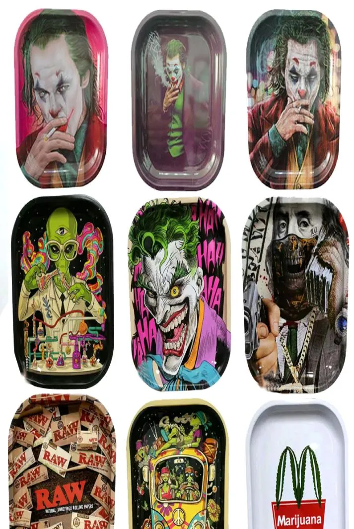 Cartoon Rolling Tobacco Trays Metal Cigarette Tray Smoking Rolling Case 180mm140mm Tobacco With Tinplate Hand Roller Smoking Acce5263842