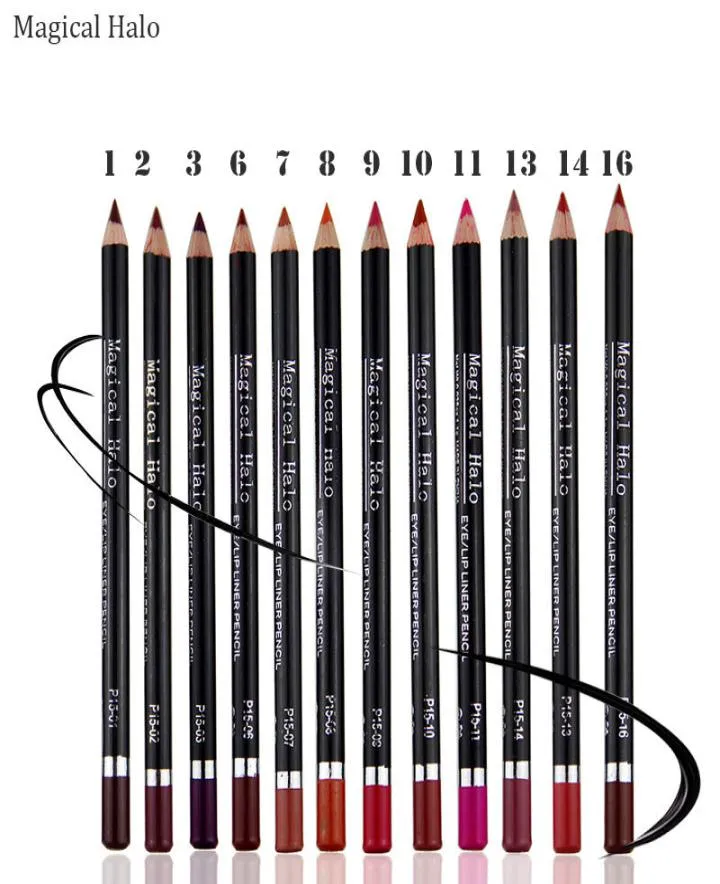 Whole12pcslot New Magical Halo Lipliner 12 Colors Nondizzy Waterproof Longlasting Lip Liner Pencil Smooth Soft Red Makeup5776918